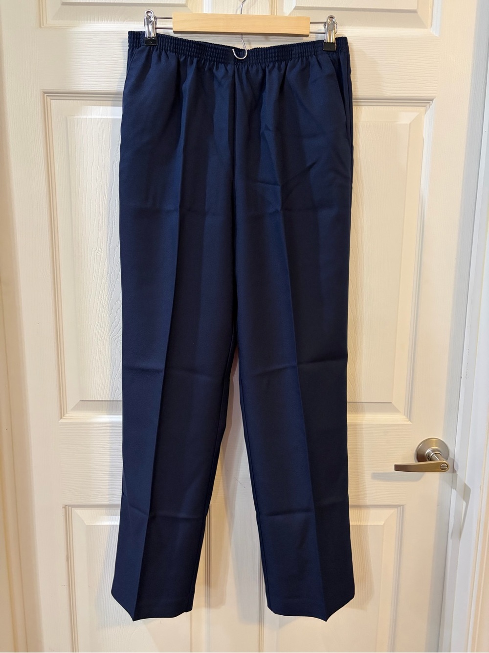 Alfred Dunner Women’s Navy Elastic-Waist Dress Pants NWT